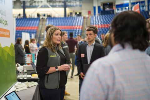 Employer at career fair